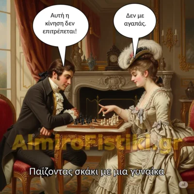 Παίζοντας σκάκι με μια γυναίκα