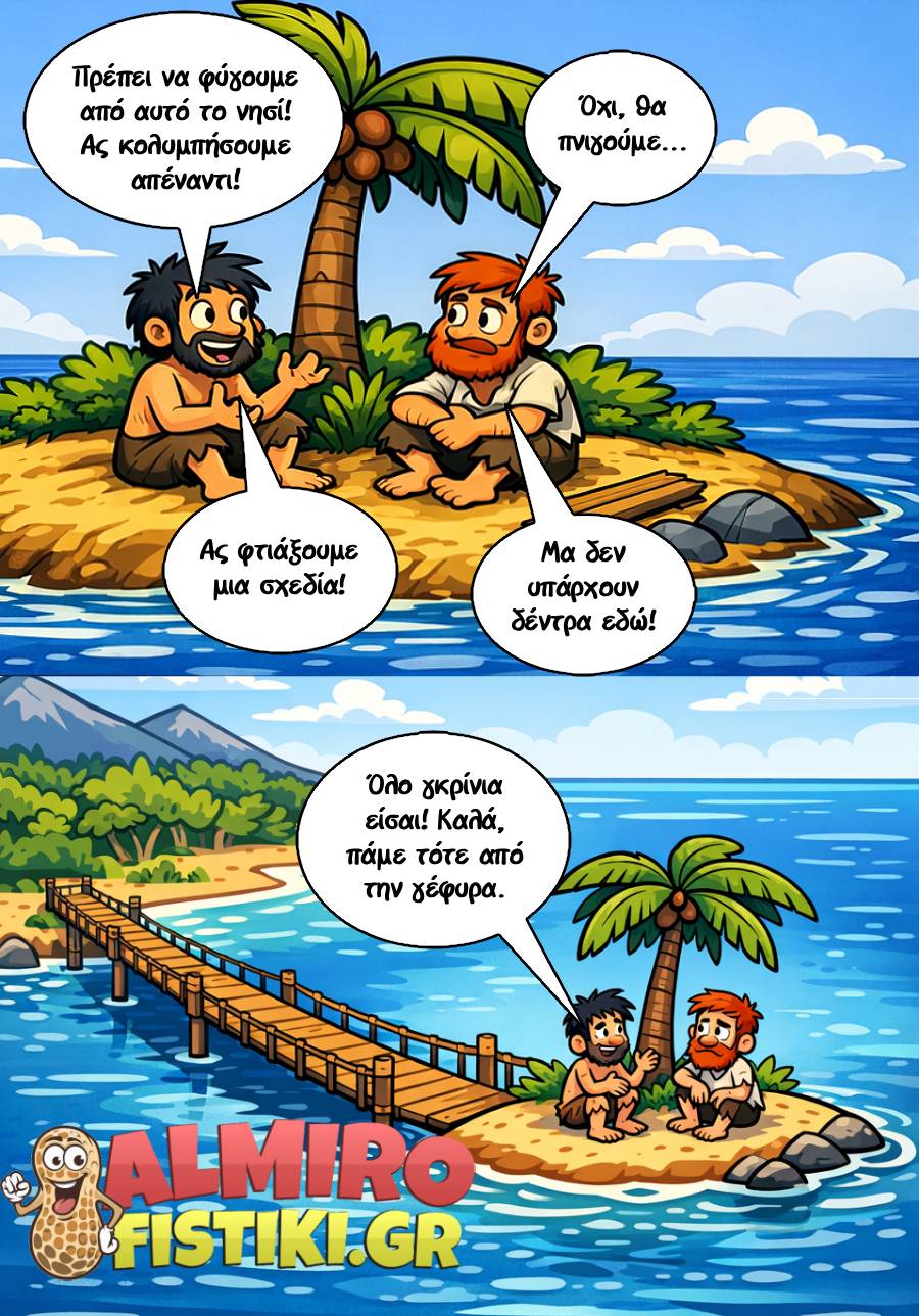 Σαν ναυαγοί, σαν Ροβινσώνες