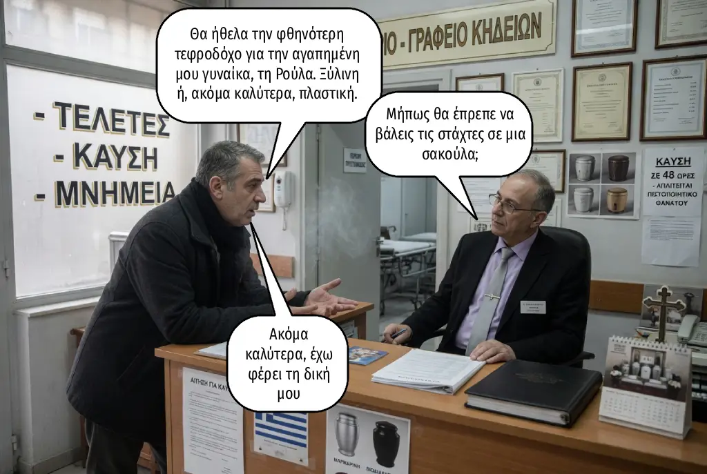 Η φθηνότερη τεφροδόχος (Μαύρο χιούμορ)