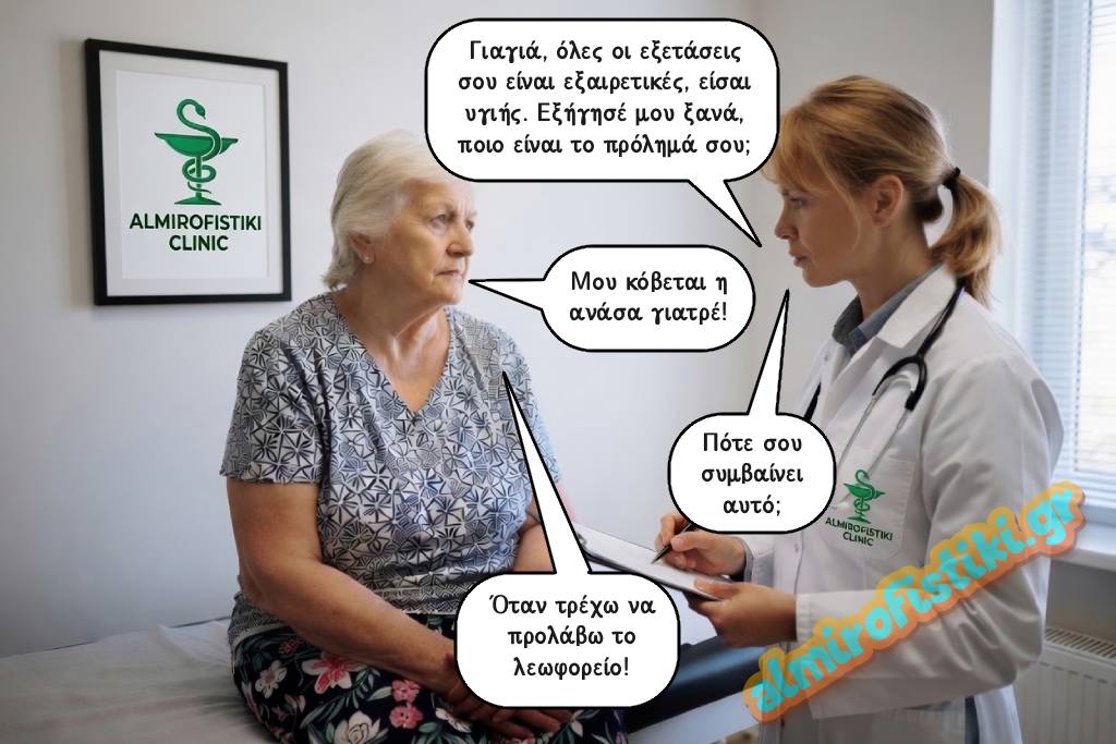 Γιαγιά στον γιατρό παραπονιέται για κομμένη ανάσα...