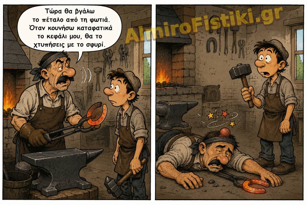 Μαθητής χτυπά τον δάσκαλο σιδερά στο κεφάλι — γιατί είπε να χτυπήσει όταν κουνήσει το κεφάλι!