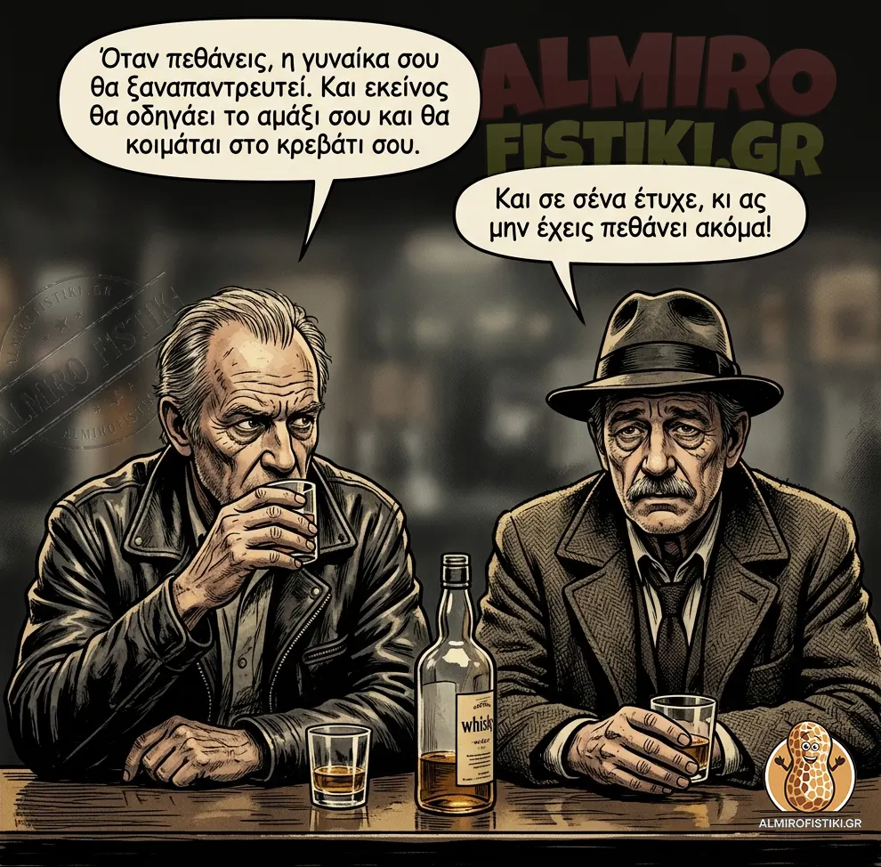 Δύο φίλοι πίνουν ουίσκι και ο ένας ανακαλύπτει ότι είναι ήδη "νεκρός" εν ζωή.