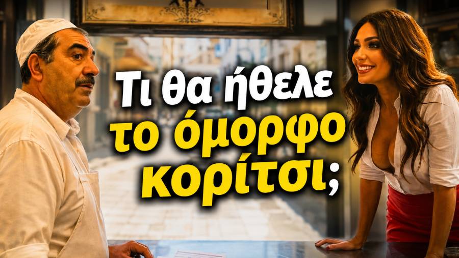 Φούρναρης κοιτά έκπληκτος όμορφη πελάτισσα που σκύβει στον πάγκο — «τι θα ήθελε το όμορφο κορίτσι;»