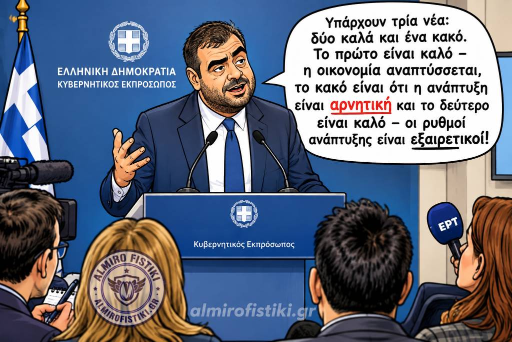 Κυβερνητικός Εκπρόσωπος ανακοινώνει «εξαιρετικούς ρυθμούς αρνητικής ανάπτυξης» — δύο καλά νέα, ένα κακό!