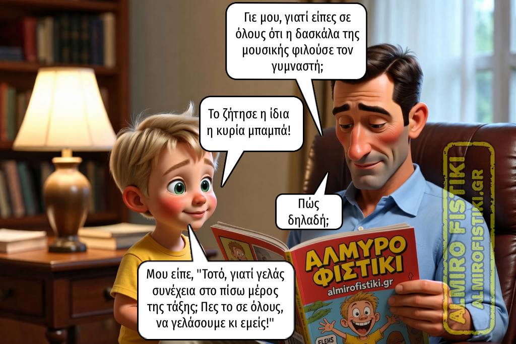 Ο Τοτός εξηγεί στον μπαμπά του πώς η δασκάλα μουσικής ζήτησε η ίδια να μάθουν όλοι το μυστικό της!