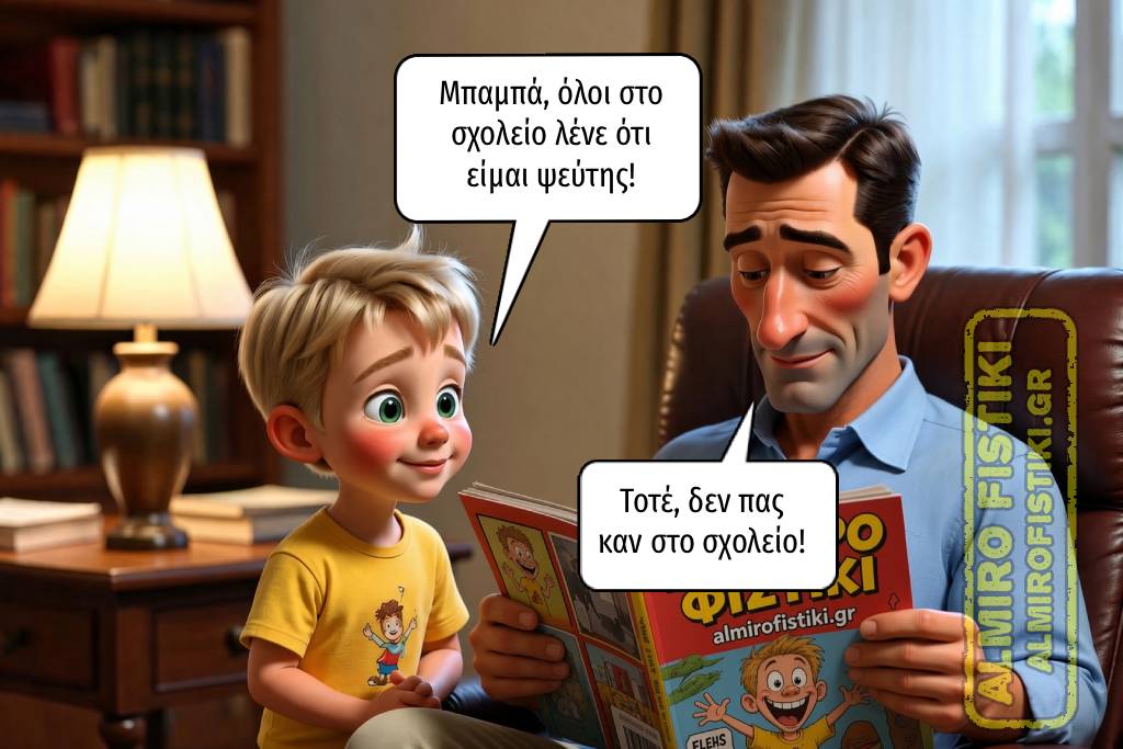 Παιδί λέει στον μπαμπά ότι τον λένε ψεύτη στο σχολείο — κι ο μπαμπάς το αποκαλύπτει ακούσια!